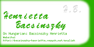 henrietta bacsinszky business card